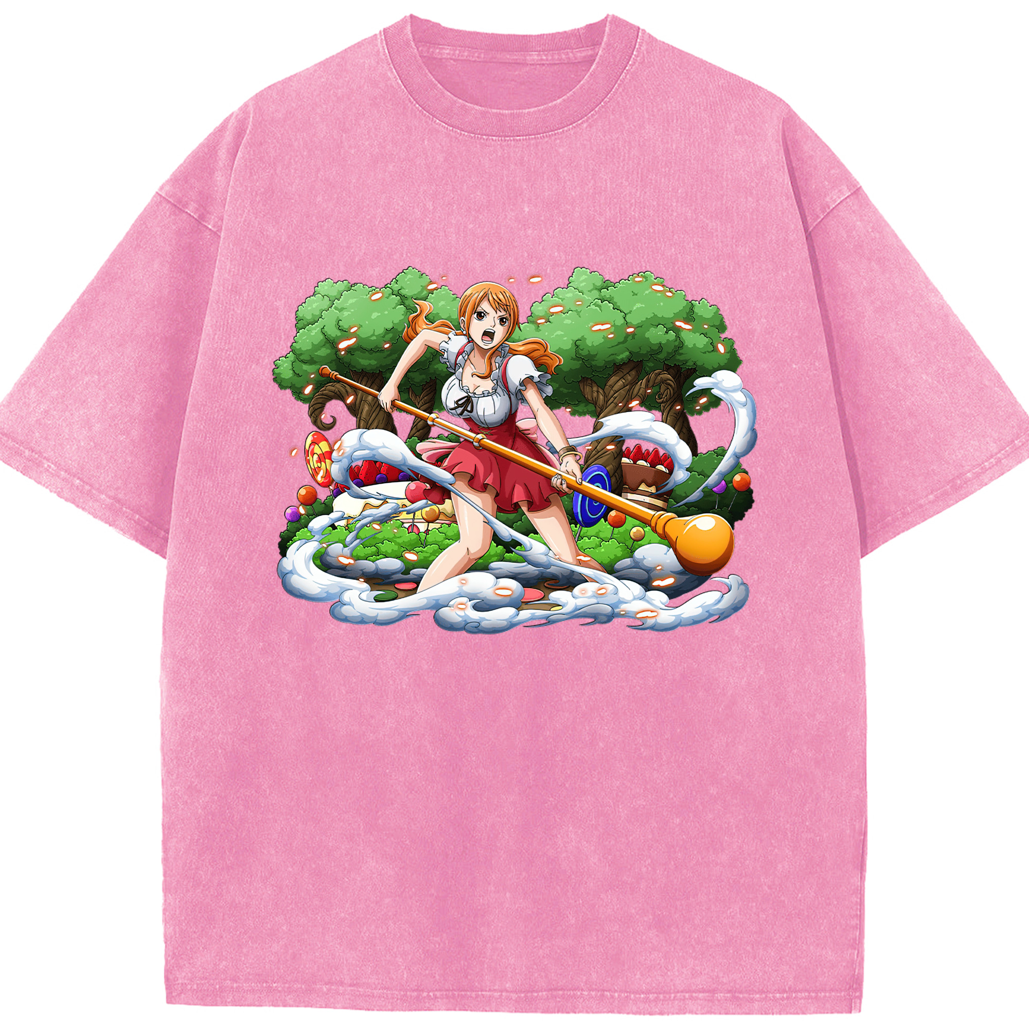ワンピース ナミ ONE PIECE Nami 綿100% ヴィンテージ風 半袖Tシャツ（フロントプリント）